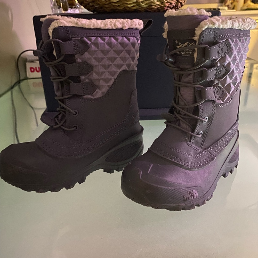 Little kids  Northface Winter boots (purple/grey) size 12